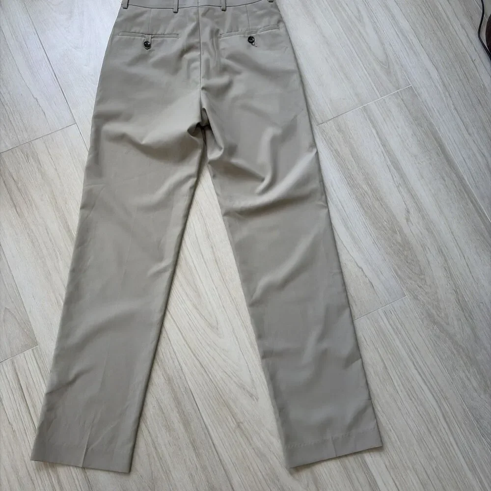 Slim Flex Men’s Chino Pants Tapered Flat Front  29x32 Khaki  Stretch Dress